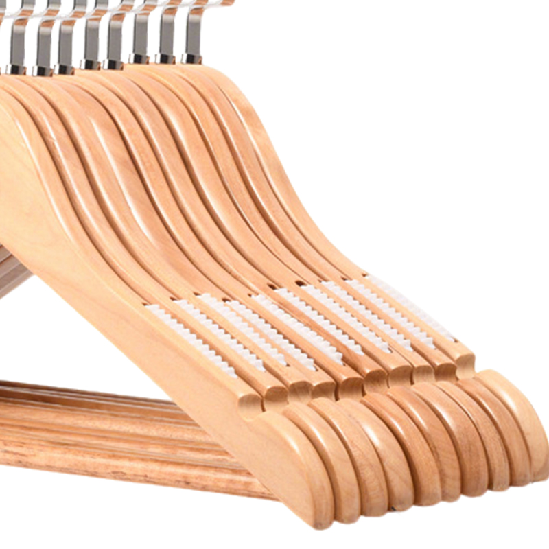 围达 实木衣架 防滑本色38cm 组高清大图