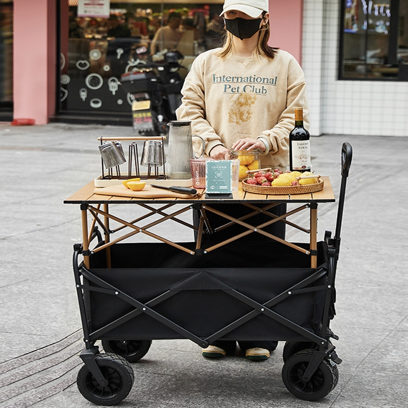 古达摆摊地摊小推车拉货专用取快递可折叠手推车营地野餐车户外露营车