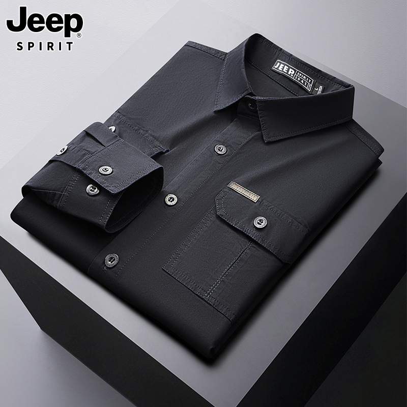 JEEP SPIRIT男士商务休闲衬衫潮流休闲外套纯棉POLO衫