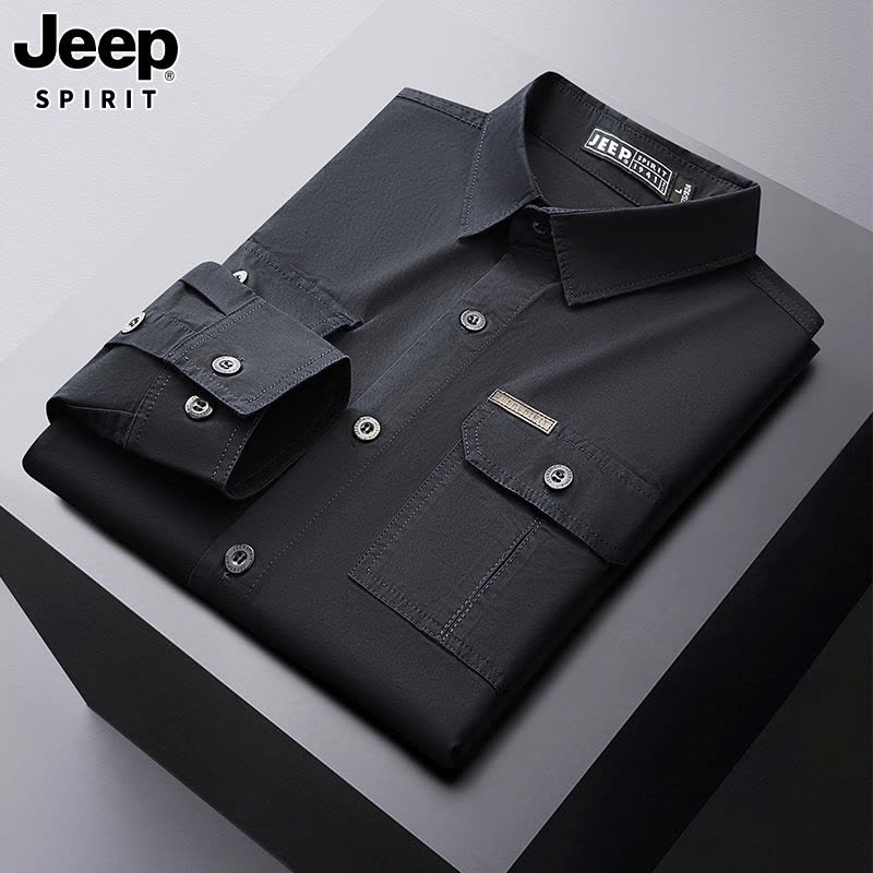 JEEP SPIRIT男士商务休闲衬衫潮流休闲外套纯棉POLO衫图片