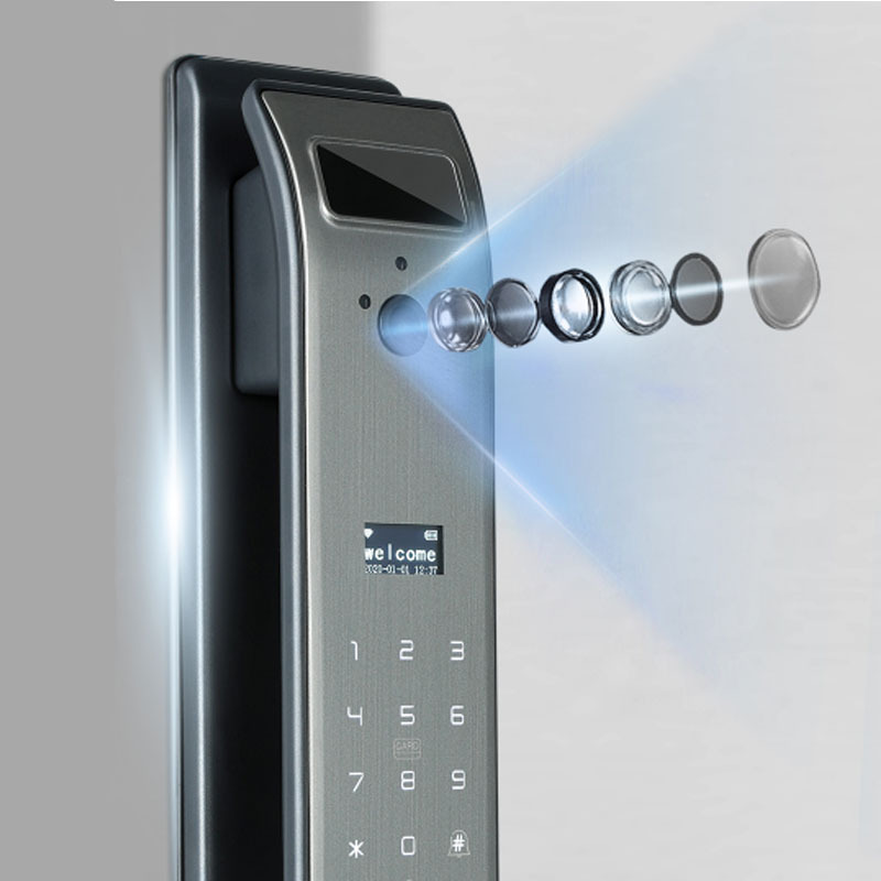 苏宁极物x安嘉智能门锁可视猫眼广角大屏指纹锁密码锁家用防盗门锁