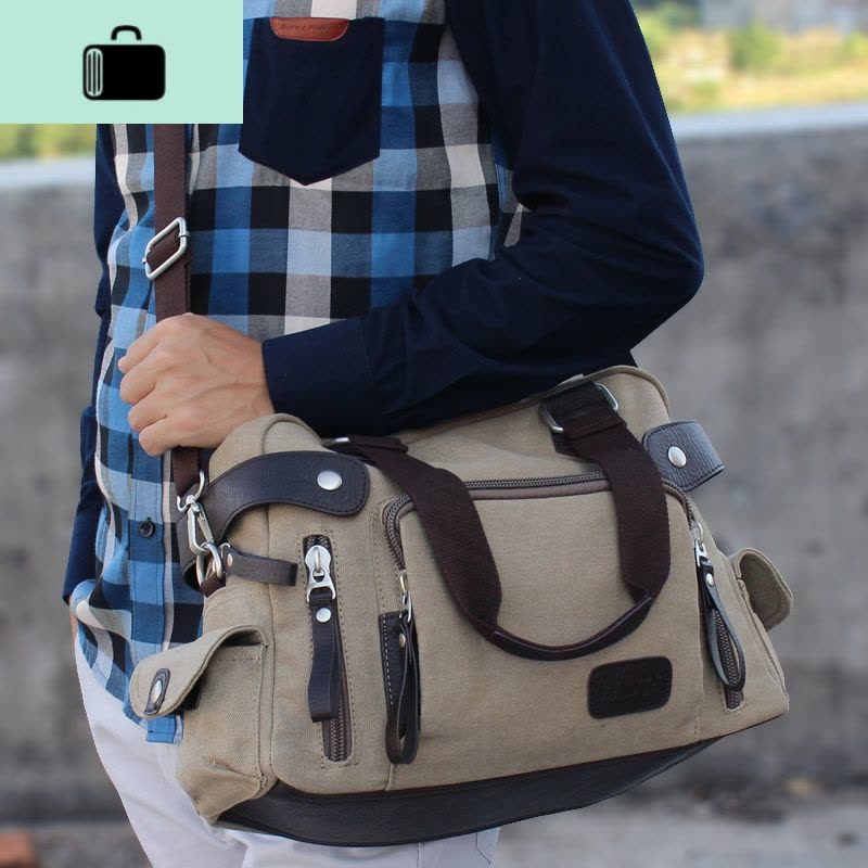 男包包英伦帆布包休闲手提包单肩斜挎包男士旅行包学生包NEW LAKE男士手提包图片