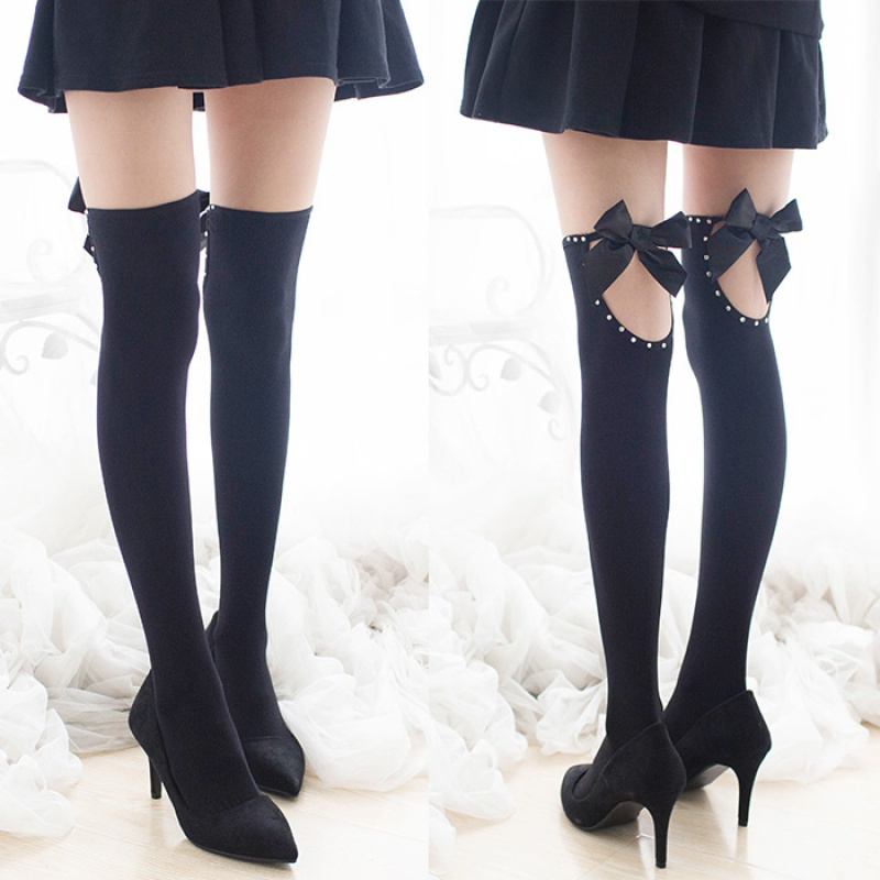 suntek日系丝袜情趣超薄性感高长筒袜蕾丝边女防滑过膝黑丝袜大腿吊带