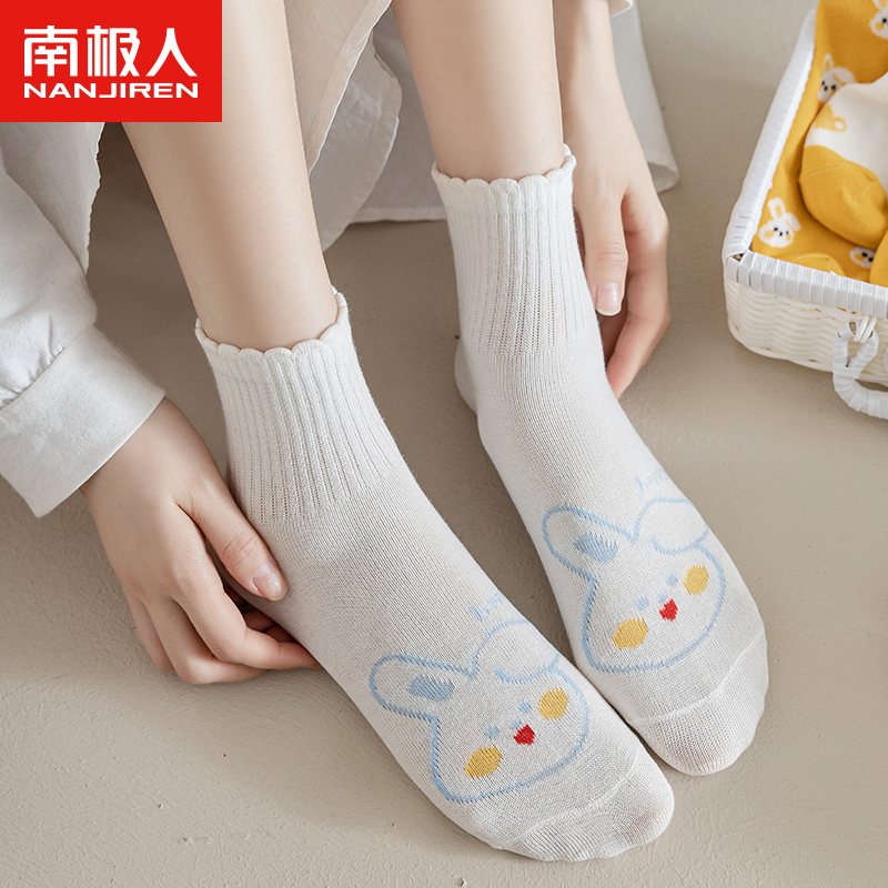 袜子女中筒袜纯棉防臭吸汗夏季清新甜美森女系运动长筒袜ins潮