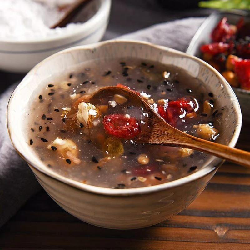 送碗勺速溶水果坚果藕粉羹手工莲子羹西湖藕粉营养早餐粥代餐