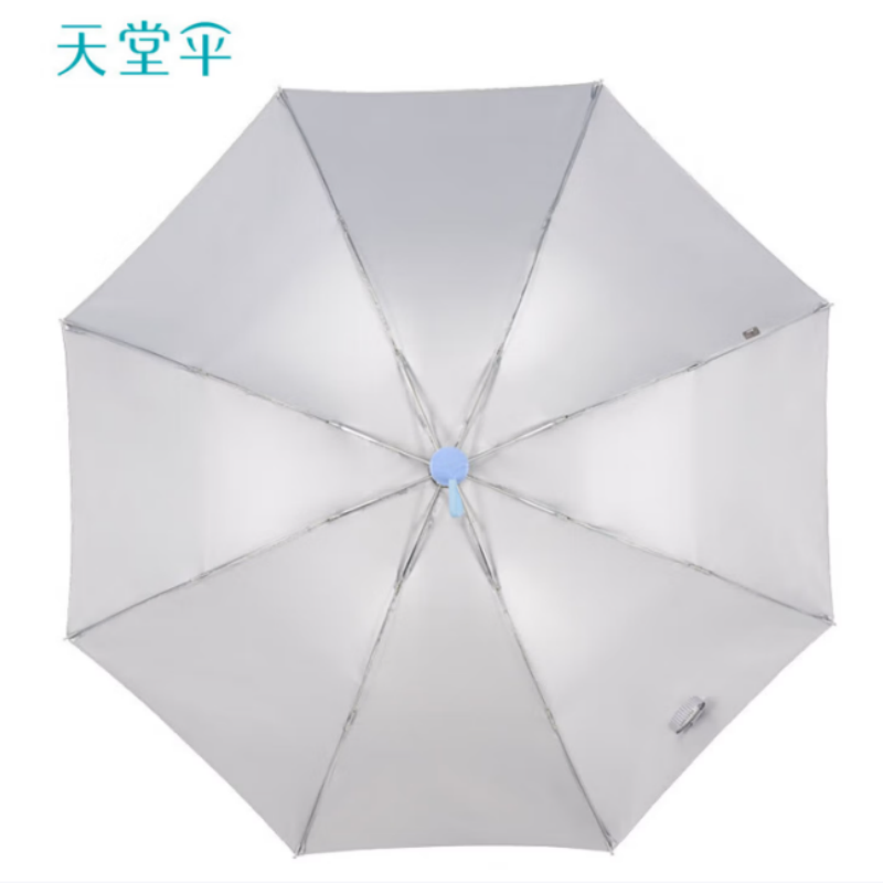 天堂防紫外线晴雨伞三折银胶防晒太阳伞遮阳伞57*8骨伞下100CM336T银胶深黛蓝高清大图
