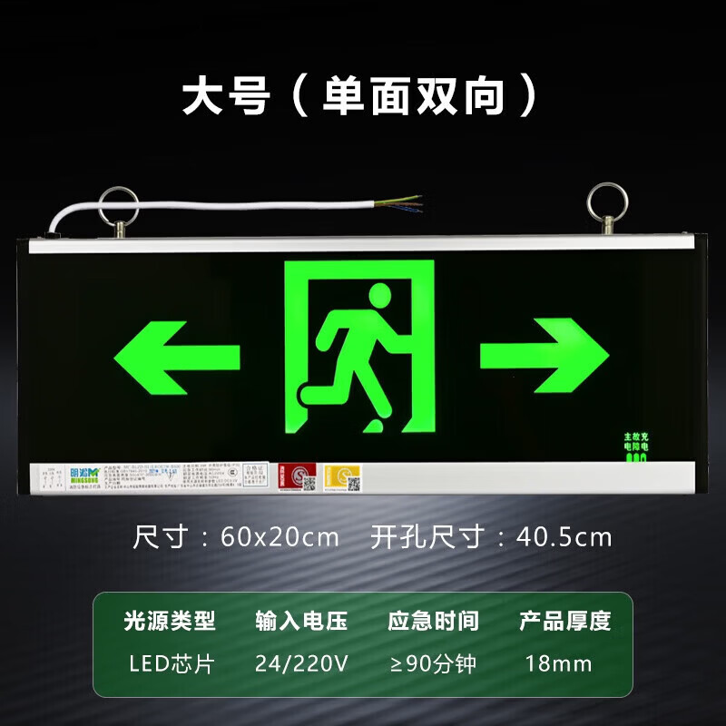 疏散指示牌安全出口大号600x200消防应急标志灯高清大图