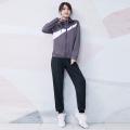运动套装女宽松透气显瘦运动服跑步速干衣训练健身瑜伽服 S【建议：80-95斤左右】 紫灰色两件套RTC27559