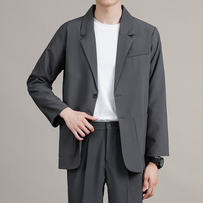 啄木鸟黑色西装外套男士休闲西服2025新款商务正装结婚伴郎夹克K高清大图