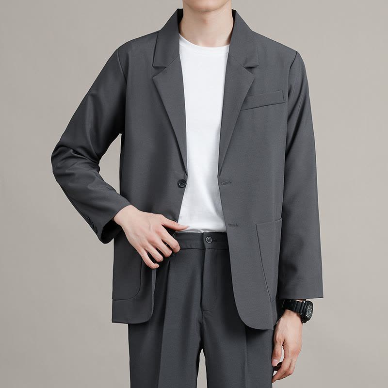 啄木鸟黑色西装外套男士休闲西服2025新款商务正装结婚伴郎夹克K图片