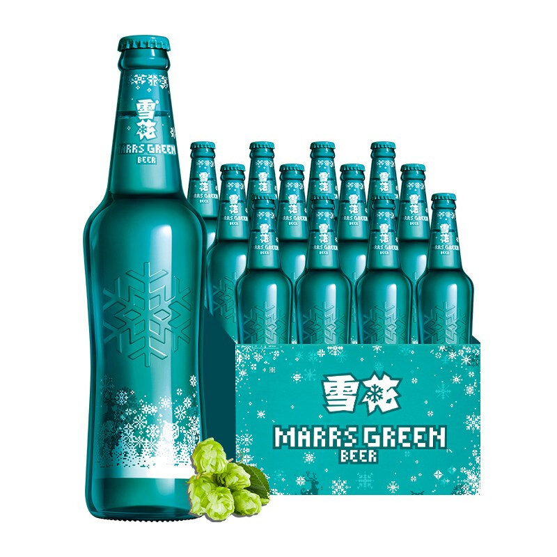 雪花啤酒(Snowbeer)马尔斯绿啤酒 8度455ml*12瓶 整箱装