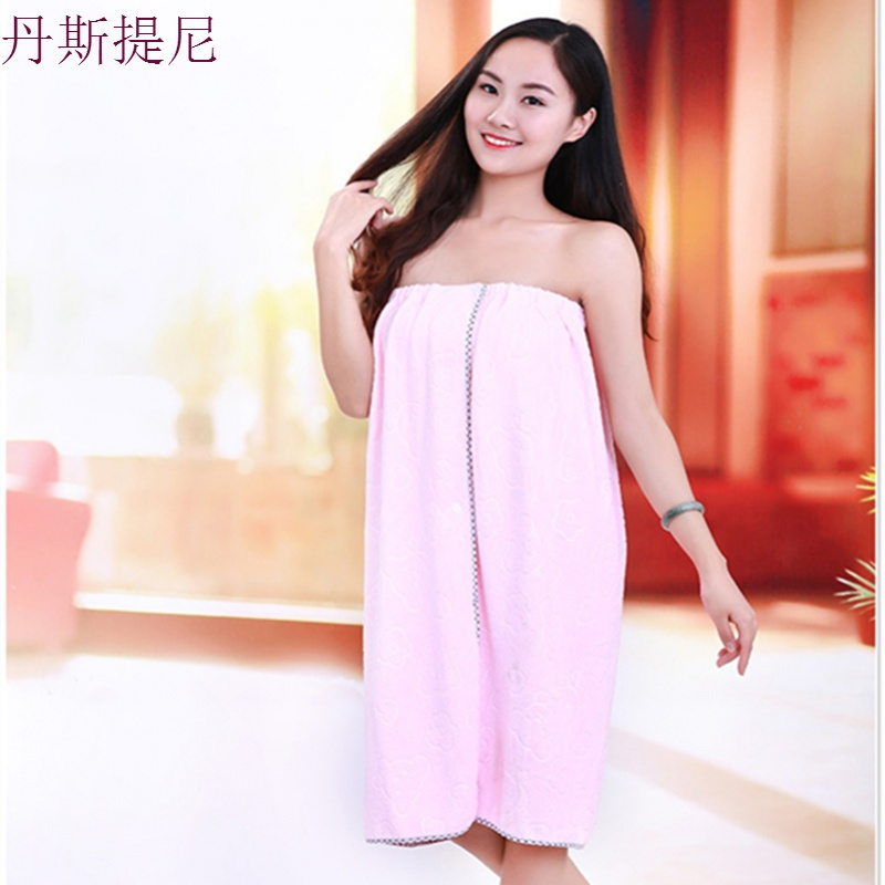 可穿式浴巾抹胸裙美容院女汗蒸服浴袍带睡衣比纯棉吸水浴裙浴衣