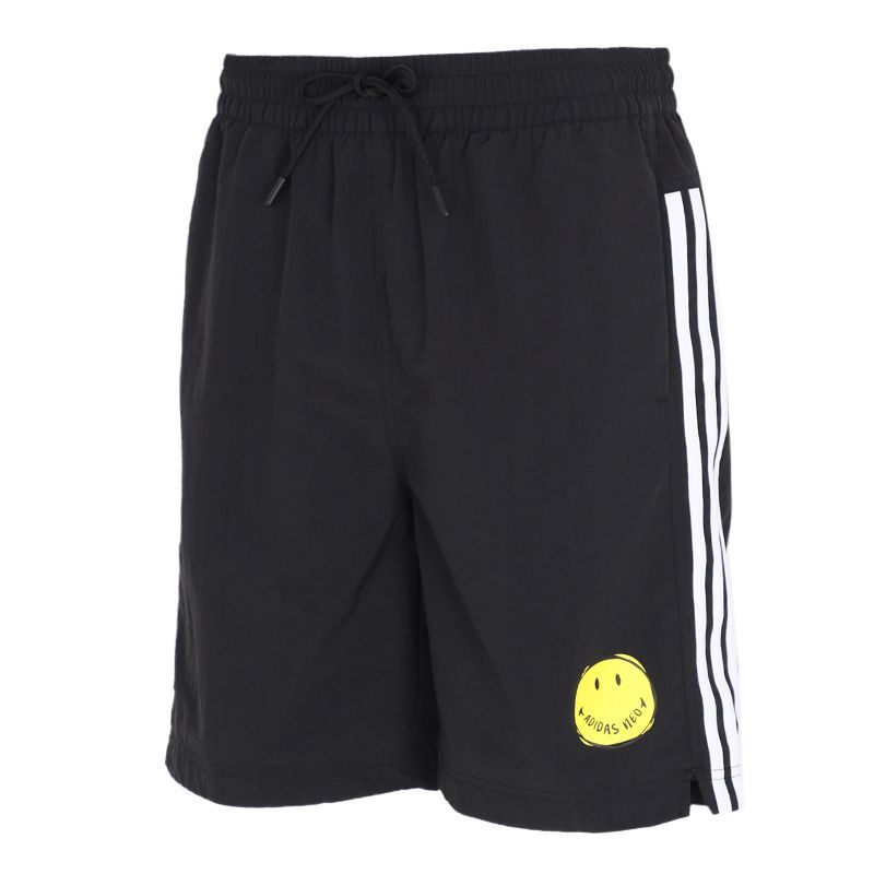 Adidas阿迪达斯Neo裤子男2022新款笑脸裤透气短裤GP5786
