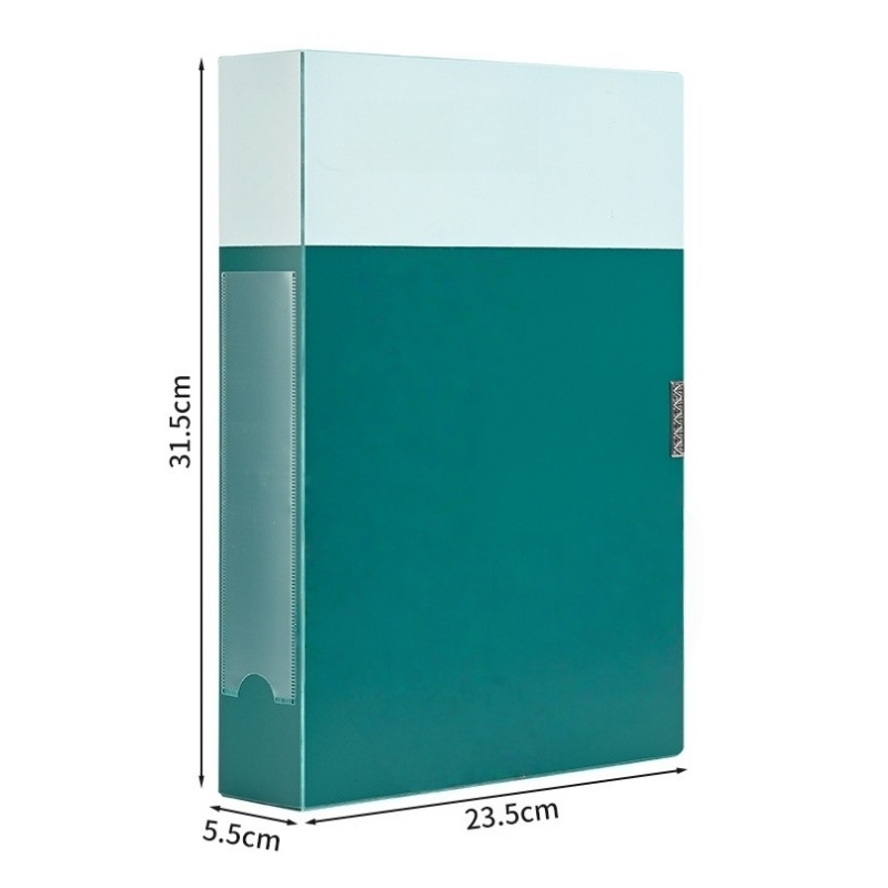 洁能尚 JNS0443 31.5cm*23.5cm*5.5cm 加厚 档案盒 (计价单位:个) 绿色高清大图