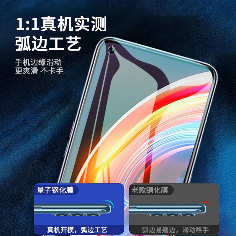 ESCASE realme 真我X7 Pro钢化膜手机贴膜 5G手机非全屏覆盖高清防爆玻璃手机保护贴膜 透明
