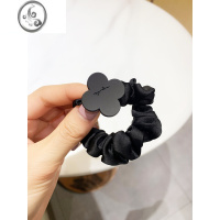 JiMi韩国东大门气质大肠圈发圈女网红ins头绳扎头发皮筋简约优雅发饰 黑色磨砂四叶草大肠圈 均码
