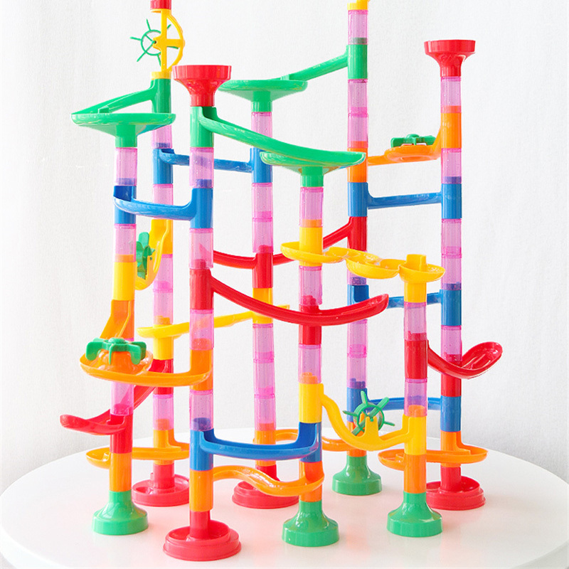 百变儿童大颗粒手工滑道弹珠玩具同款太空管道积木送小孩节日生日礼物