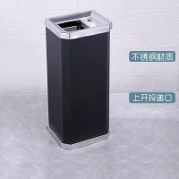 豪利鑫威不锈钢垃圾桶烟蒂柱灭烟桶带烟灰缸室外电梯口立式黑色靠墙氏上开口