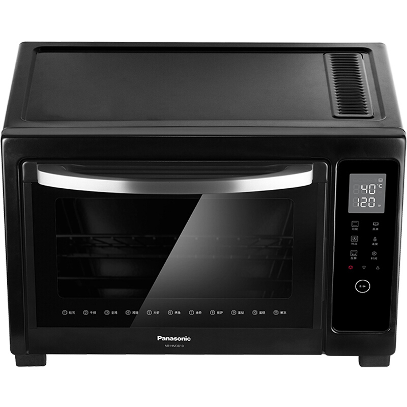 松下(Panasonic) 家用多功能电烤箱 大容量 电子温控 上下独立温控 自动预热 38L容量 NB-HM3810