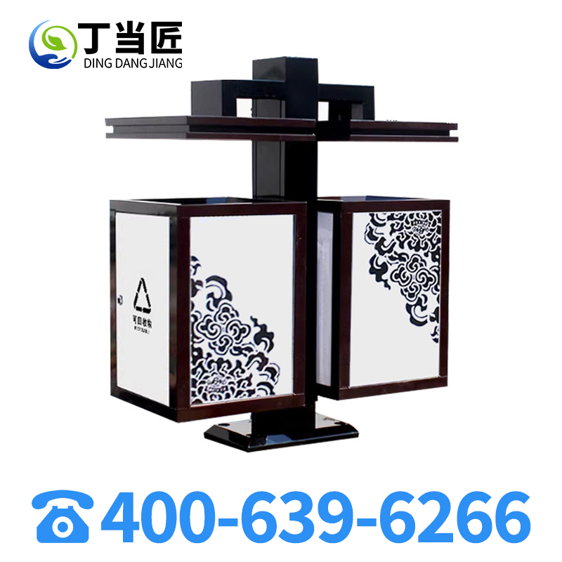 丁当匠金属果皮箱垃圾箱垃圾桶户外环卫果皮箱垃圾桶A212高清大图