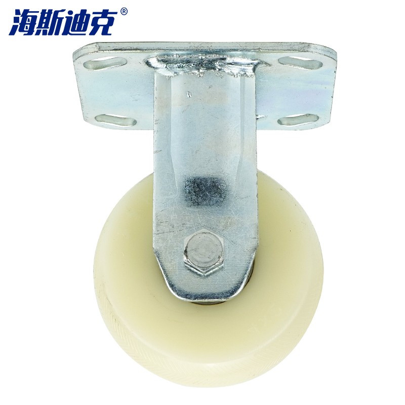 海斯迪克 gnjz-105 白色加厚尼龙轮 工业脚轮 推车轮子 4吋重型 定向
