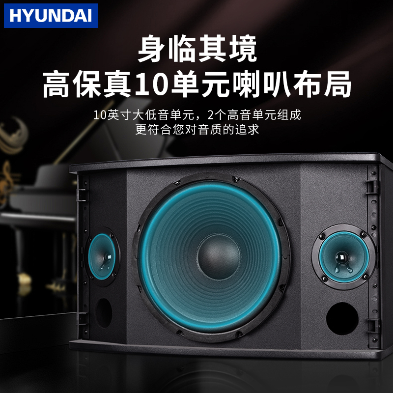 现代(HYUNDAI)HY-10U卡包音响 KTV音响家庭影院组合套装 会议客厅卡拉ok家用 仅对箱