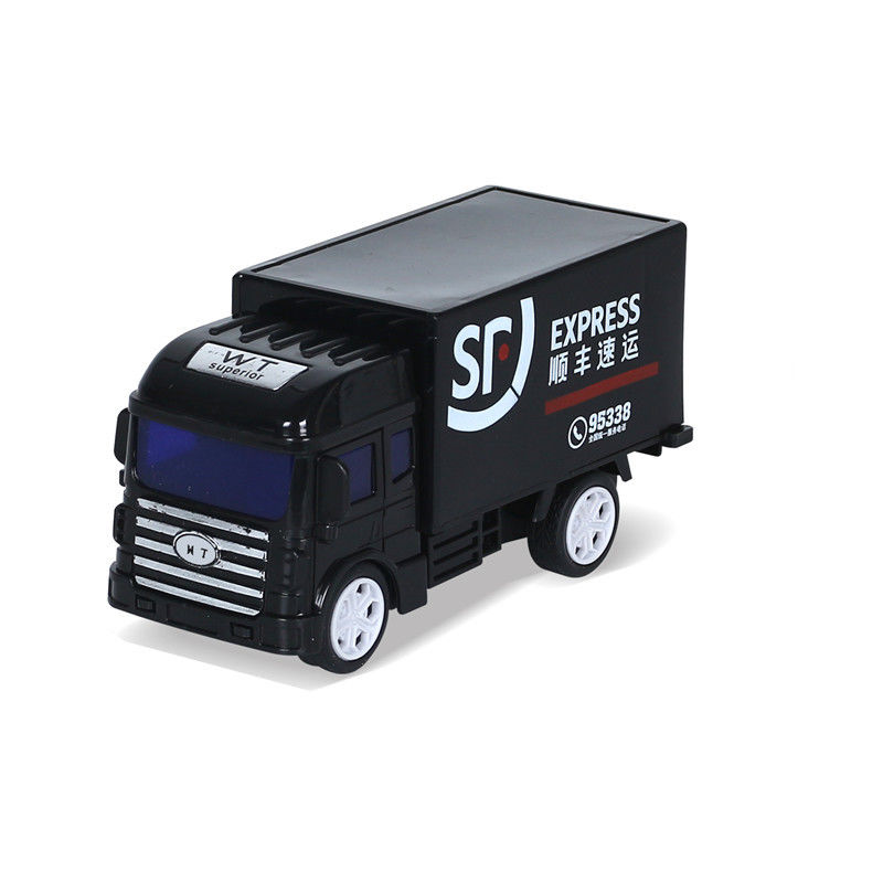 装箱大货车汽车模型男孩货柜车儿童玩具车 顺丰快递惯性车(后门可开)
