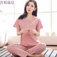 夏天纯棉睡衣女夏全棉短袖长裤薄款家居服可外穿夏季两件套装春秋