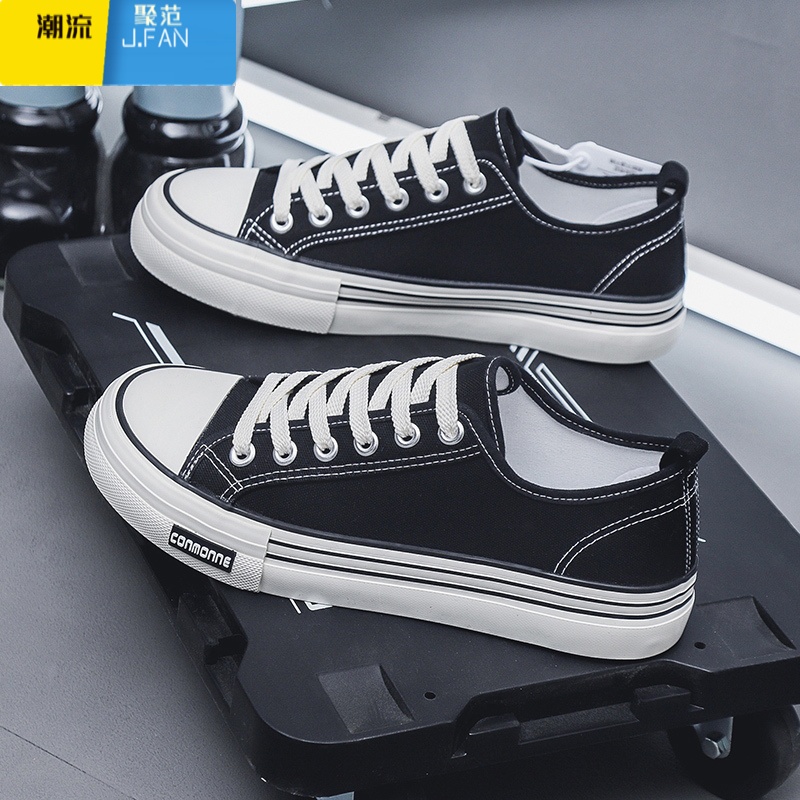聚范帆布男鞋夏季透气布鞋男款鞋子男生运动休闲板鞋学生潮流百搭潮鞋高清大图