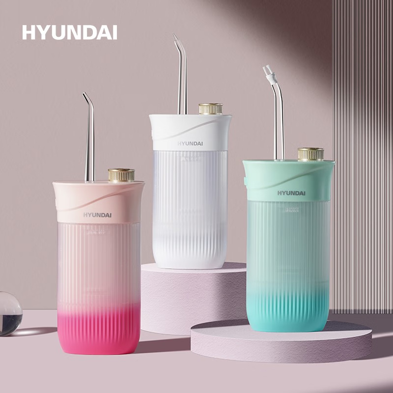 HYUNDAI 电动冲牙器洗牙器牙齿清洁器便携式 极地白 W2高清大图