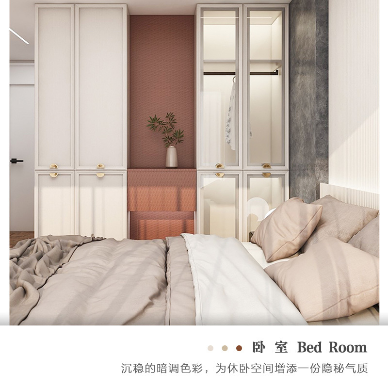 我乐格睿新古典风格全屋定制整体衣柜衣帽间家具整体柜子卧室客厅书柜背景墙榻榻米订制