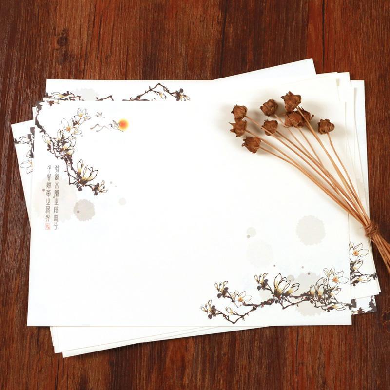 100张复古风插画信纸信封信纸小清新简约信签纸信纸信封套装
