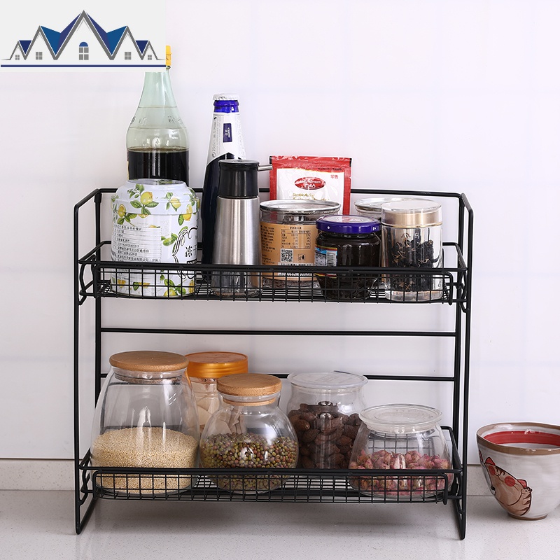 北欧铁艺化妆品置物架ins调味品宿舍收纳架可折叠厨房桌面置物架 三维工匠高清大图