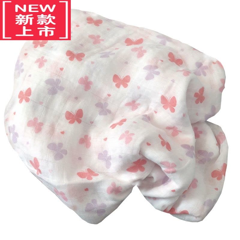 可莉允四层纱布浴巾抱毯加大竹纤维棉婴儿童洗澡毛巾包巾抱被推车毯图片