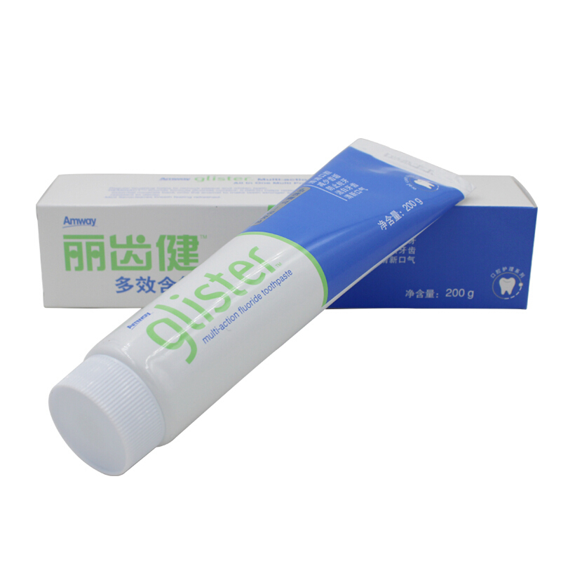 安利（Amway） 安利牙膏 丽齿健多效白茶牙膏200g和安利丽齿健多效含氟牙膏200g