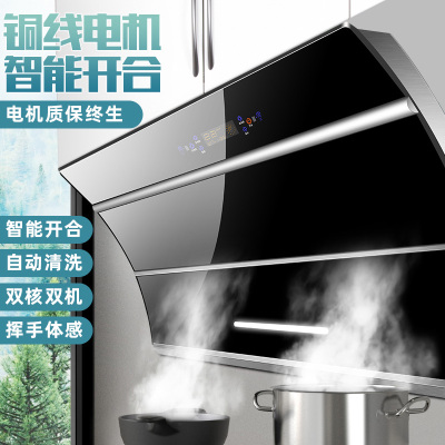 欢呼好太太[铜线电机 智能开合] 大功率双电机 侧吸式大吸力抽油烟机单机 T69 脱排吸油烟机 自动清洗免拆洗排烟罩