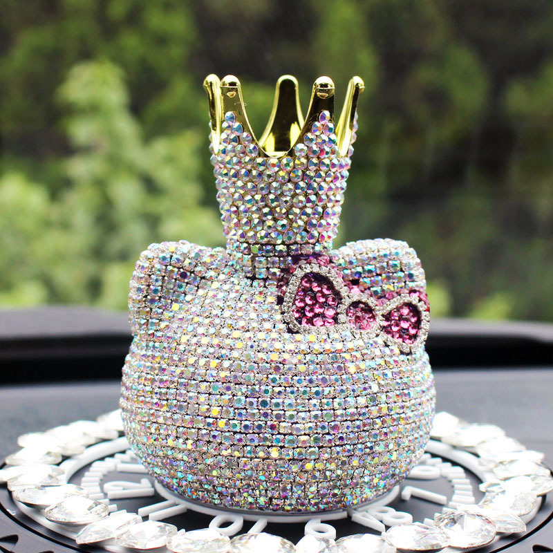 车用高档镶钻皇冠汽车香水创意香水座卡通车载摆件水晶汽车装饰品