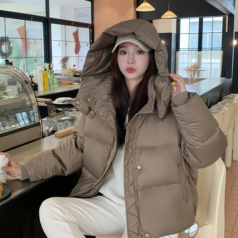 2025年冬季新款高品质超厚棉服短款宽松棉衣小个子连帽面包服外套高清大图