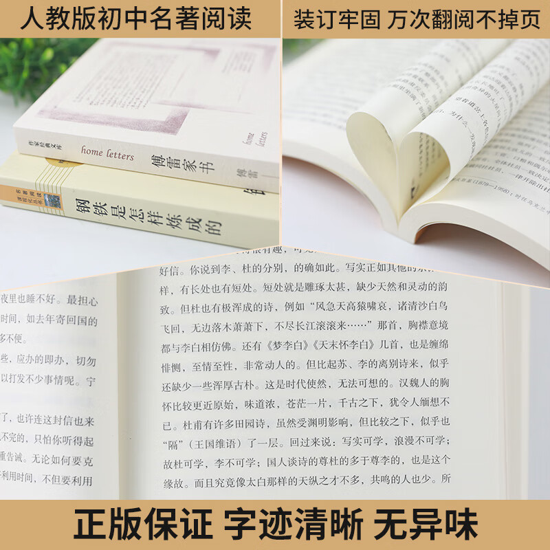 钢铁是怎样炼成的和经典常谈 人教版正版原著初中生八年级下册名著阅读傅雷家书完整版 初二语高清大图