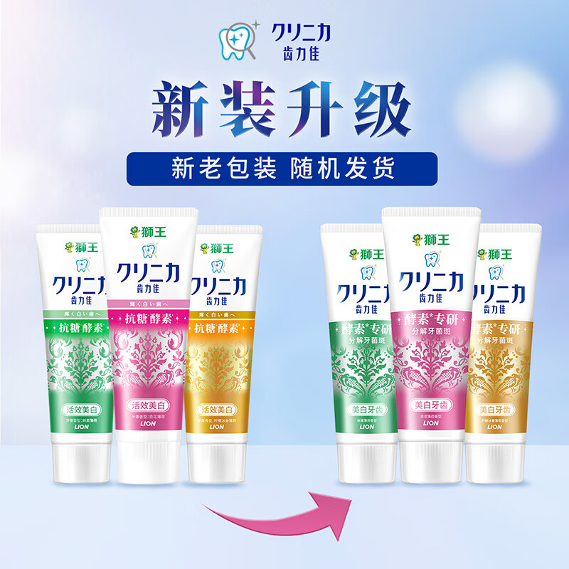 狮王(LION) 齿力佳酵素美白牙膏百花薄荷130g*2支高清大图