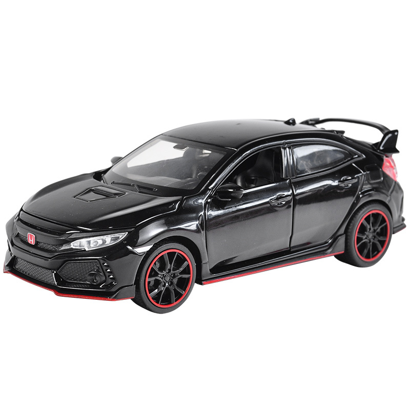 正品仿真本田思域typer合金汽车模型车回力小汽车摆件儿童玩具车思域