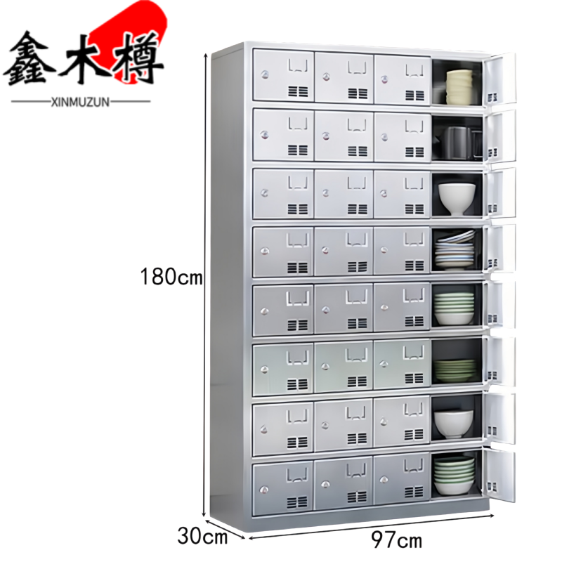 鑫木樽不锈钢碗柜32门台高清大图