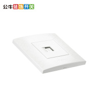 公牛(BULL)插座装饰开关 一位电话插座二芯电话线86型墙壁面板G01纹理白 G01T101