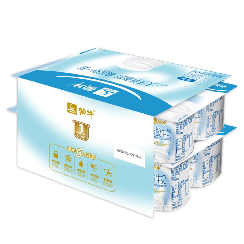蒙牛风味酸牛奶原味圆周杯100g*16