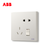 ABB开关插座 轩致无框 雅白色 一开五孔带开关电源插座AF225