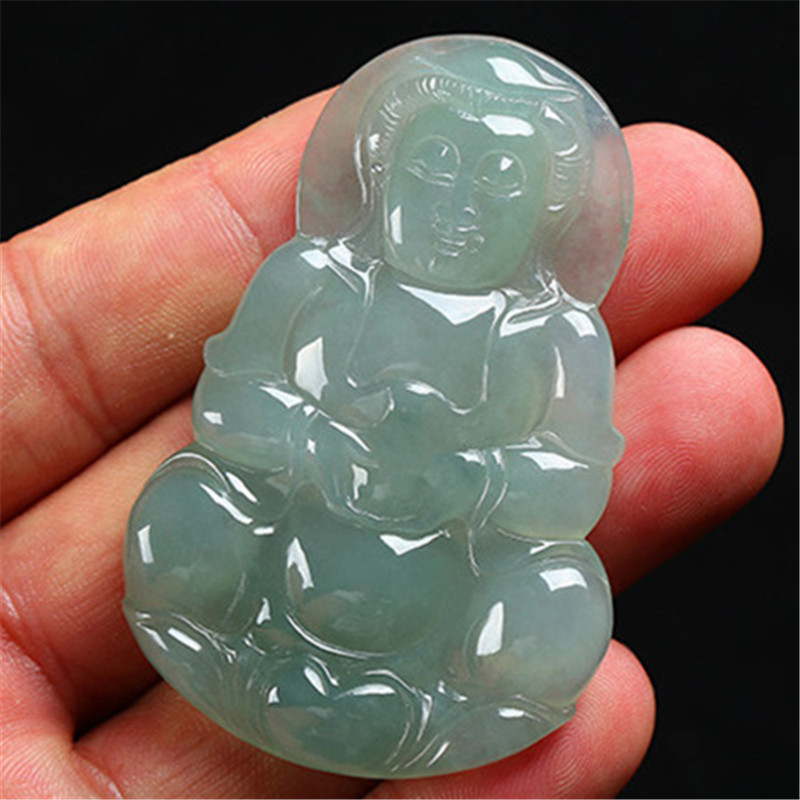 保真天然翡翠a货观音吊坠男款老坑缅甸玉观世音菩萨玉坠礼品批发