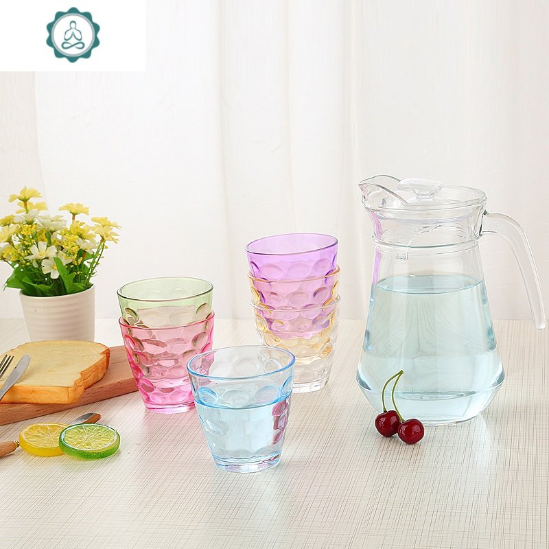 彩色家用水杯雨点杯子无铅玻璃杯套装茶杯啤酒杯果汁杯牛奶杯水杯 封