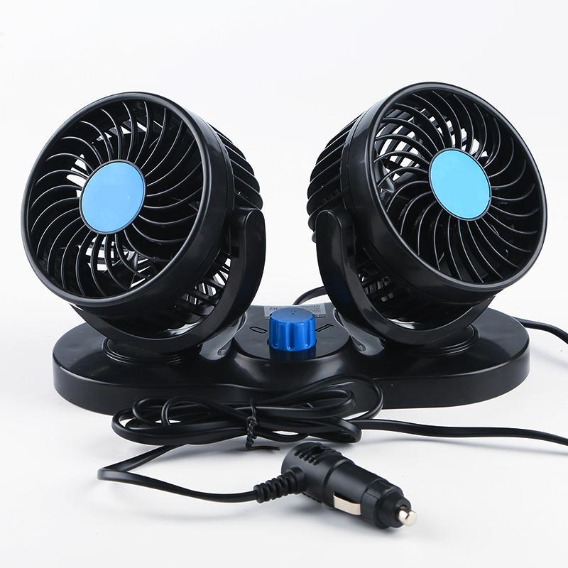 车载风扇车用双头12v24v面包车小货车卡车制冷强大风力汽车电风扇12v