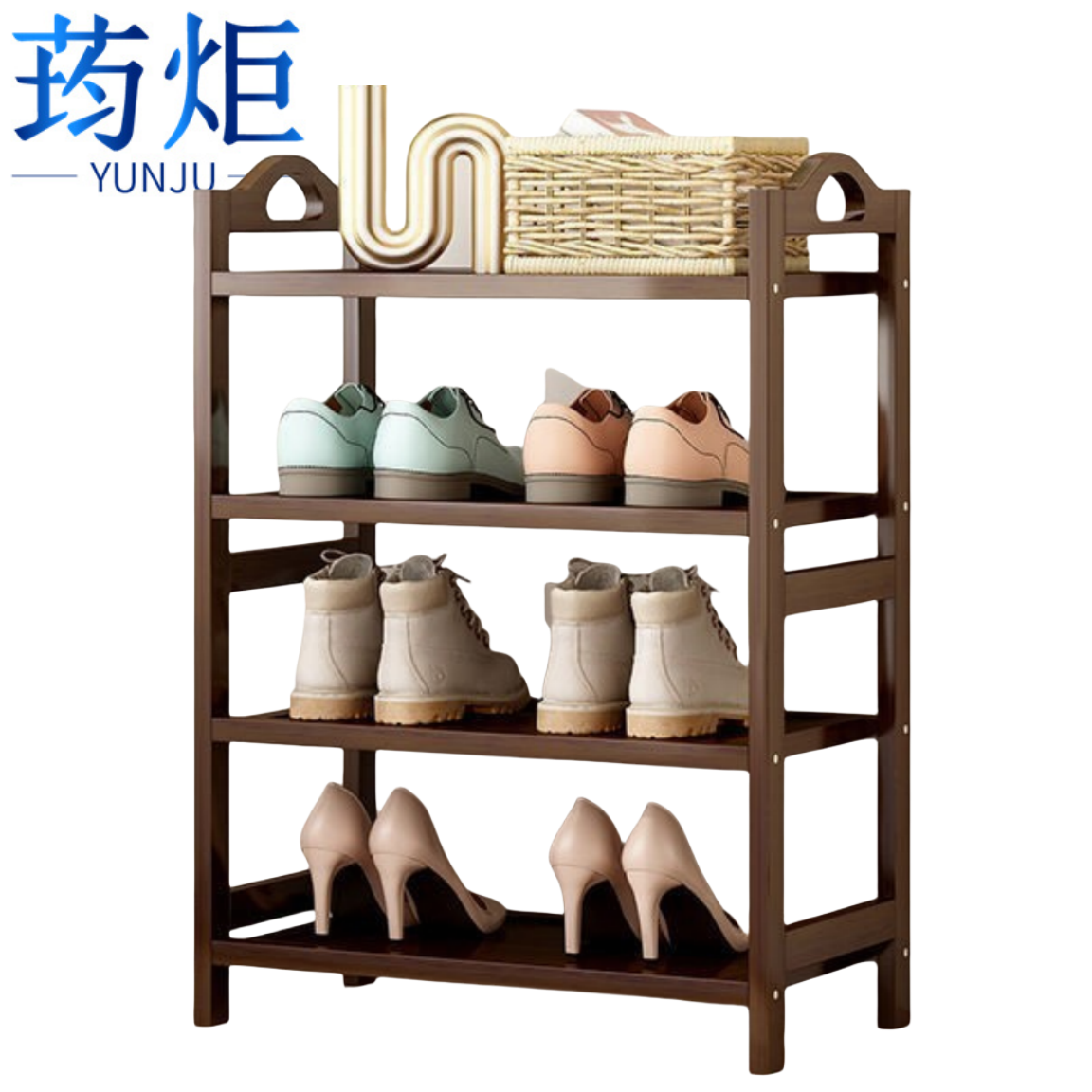荺炬 竹制鞋架四层50cm 组