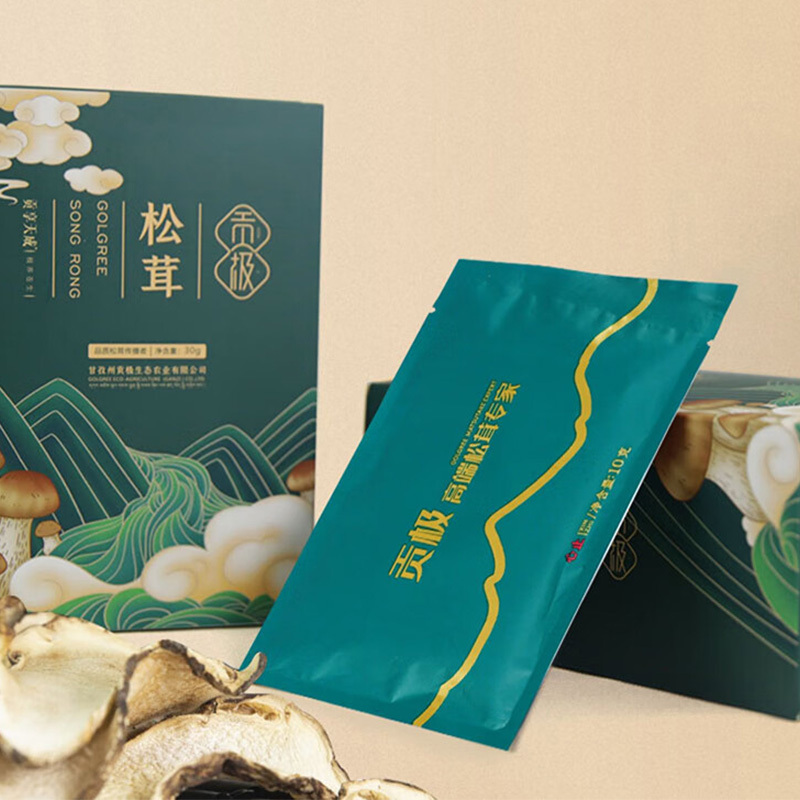 贡极有机松茸干片礼盒松茸菌菇干货风干未开伞松茸120g